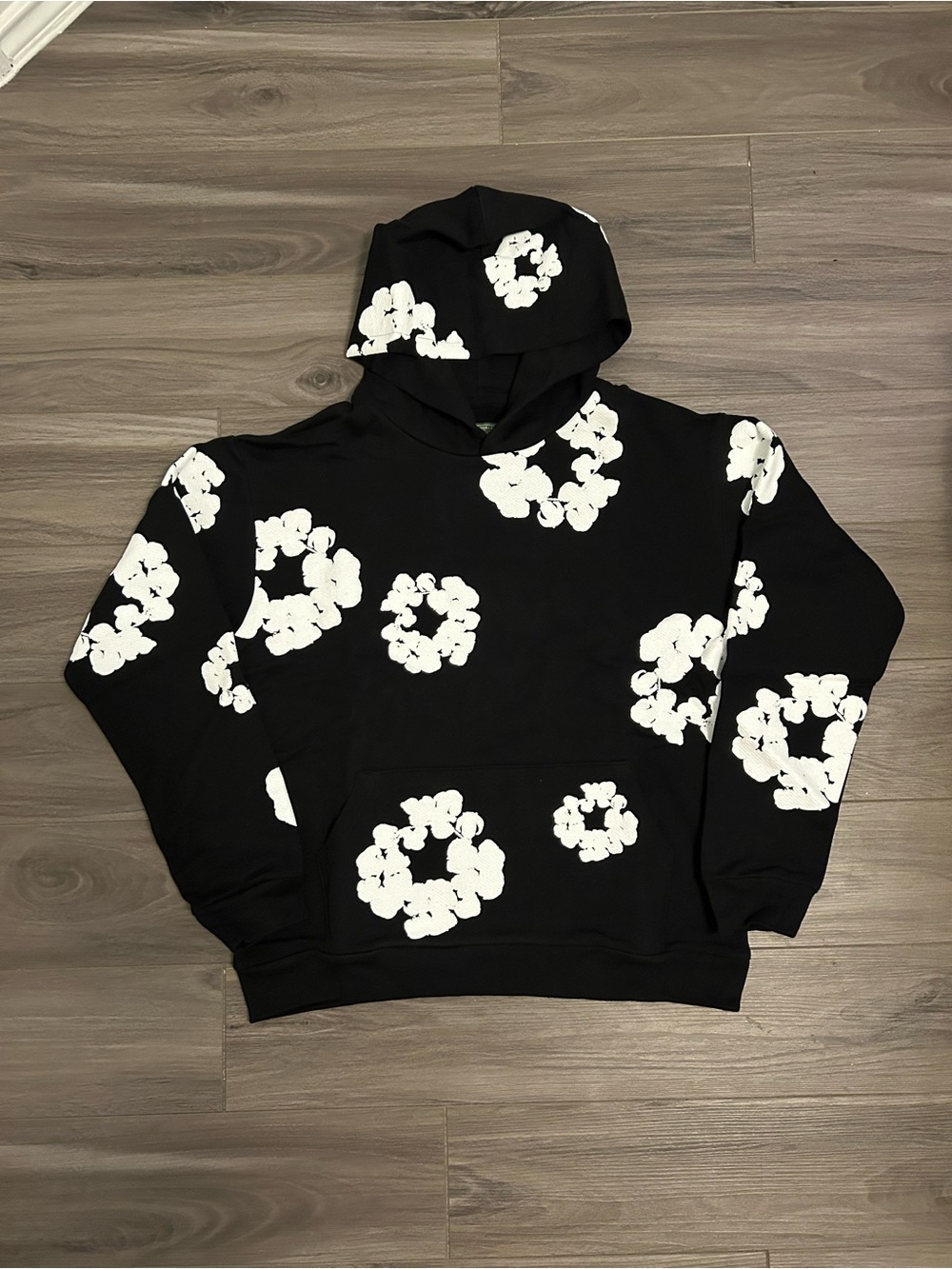 Denim Tears Black Cotton Wreath Hoodie